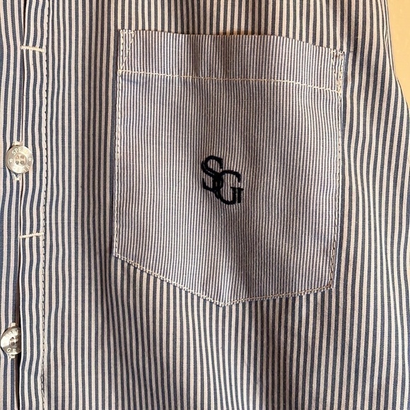 *3/$15* Speed Gear Blue Stripe Long Sleeve Button Down Shirt - Picture 3 of 13
